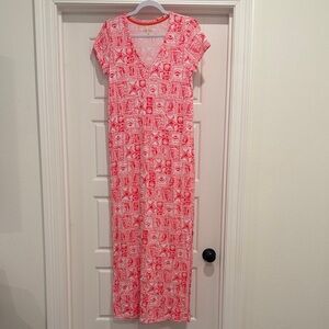 Lilly Pulitzer Pink and White Maxi Dress